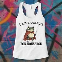 I Am A Conduit For Nonsense Funny Frog With Sword Women's Tank Top thumb 3