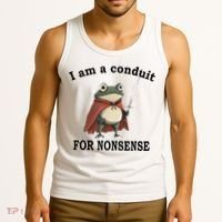 I Am A Conduit For Nonsense Funny Frog With Sword Tank Top thumb 3