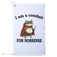 I Am A Conduit For Nonsense Funny Frog With Sword Golf Towel thumb 0