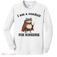 I Am A Conduit For Nonsense Funny Frog With Sword Kids Long Sleeve Shirt thumb 0