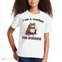 I Am A Conduit For Nonsense Funny Frog With Sword Kids T-Shirt thumb 2