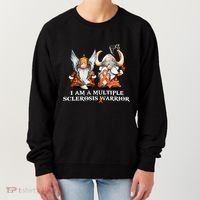 I Am A Multiple Sclerosis Warrior Gnome MS Awareness Orange Ribbon Women's Sweatshirt thumb 0