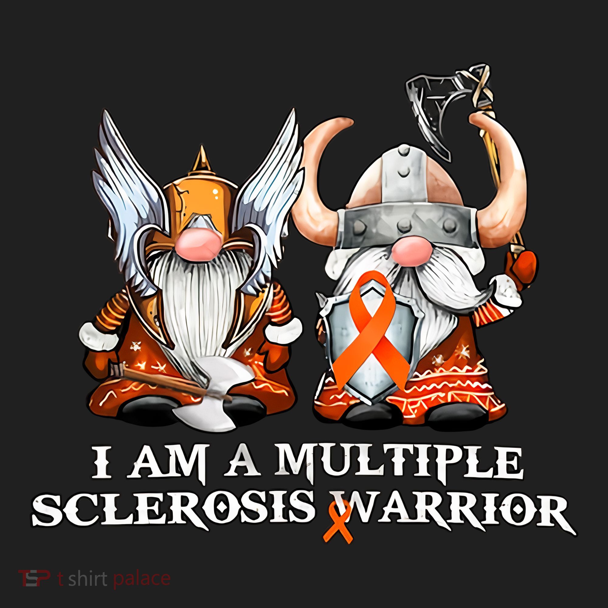 I Am A Multiple Sclerosis Warrior Gnome MS Awareness Orange Ribbon Women's Sweatshirt