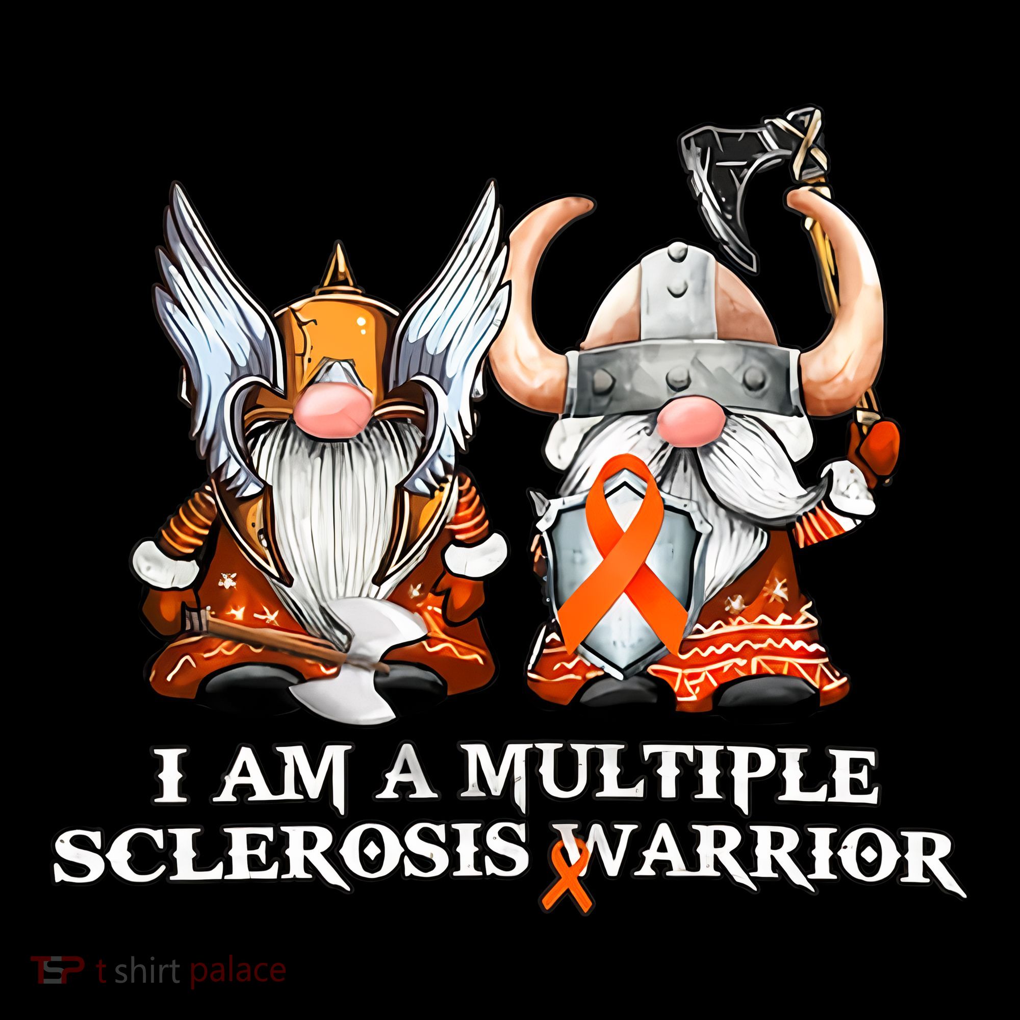 I Am A Multiple Sclerosis Warrior Gnome MS Awareness Orange Ribbon Coaster