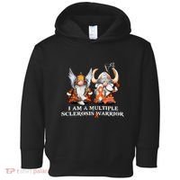 I Am A Multiple Sclerosis Warrior Gnome MS Awareness Orange Ribbon Toddler Hoodie thumb 0