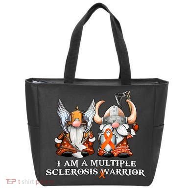I Am A Multiple Sclerosis Warrior Gnome MS Awareness Orange Ribbon Tote Bag
