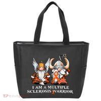 I Am A Multiple Sclerosis Warrior Gnome MS Awareness Orange Ribbon Tote Bag thumb 0