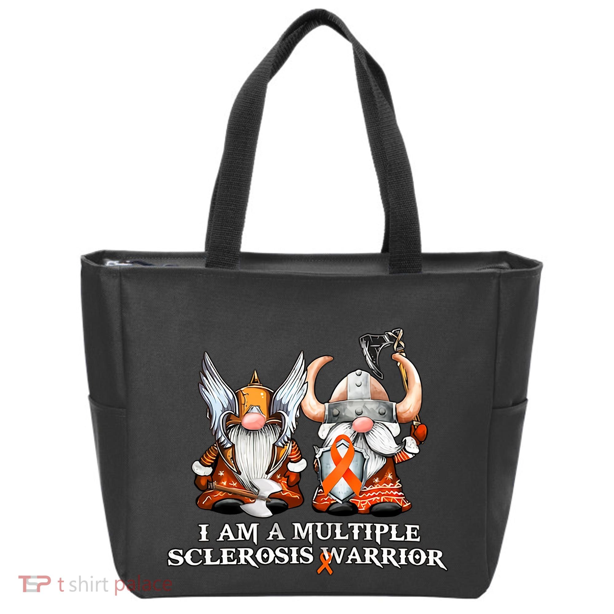 I Am A Multiple Sclerosis Warrior Gnome MS Awareness Orange Ribbon Tote Bag