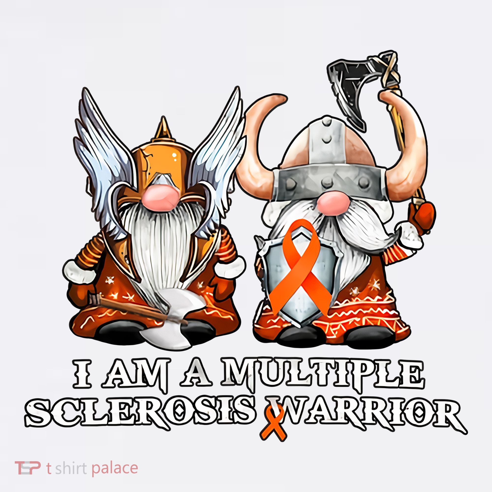 I Am A Multiple Sclerosis Warrior Gnome MS Awareness Orange Ribbon Sweatshirt