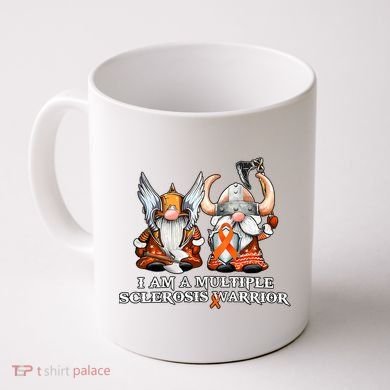 I Am A Multiple Sclerosis Warrior Gnome MS Awareness Orange Ribbon Coffee Mug