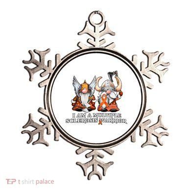 I Am A Multiple Sclerosis Warrior Gnome MS Awareness Orange Ribbon Ornament