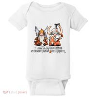 I Am A Multiple Sclerosis Warrior Gnome MS Awareness Orange Ribbon Baby Bodysuit thumb 0