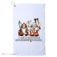 I Am A Multiple Sclerosis Warrior Gnome MS Awareness Orange Ribbon Golf Towel thumb 0