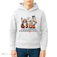 I Am A Multiple Sclerosis Warrior Gnome MS Awareness Orange Ribbon Kids Hoodie thumb 4