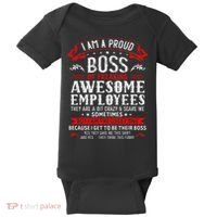 I Am A Proud Boss Of Freaking Awesome Employees Baby Bodysuit thumb 0