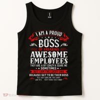 I Am A Proud Boss Of Freaking Awesome Employees Tank Top thumb 2
