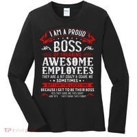 I Am A Proud Boss Of Freaking Awesome Employees Women's Long Sleeve Shirt thumb 0