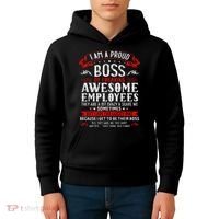 I Am A Proud Boss Of Freaking Awesome Employees Kids Hoodie thumb 4