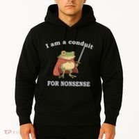 I Am A Conduit For Nonsense Funny Frog With Sword And Red Hoodie thumb 2