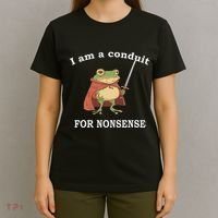 I Am A Conduit For Nonsense Funny Frog With Sword And Red T-Shirt thumb 4