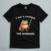 I Am A Conduit For Nonsense Funny Frog With Sword And Red T-Shirt thumb 5