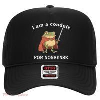 I Am A Conduit For Nonsense Funny Frog With Sword And Red Hat thumb 0