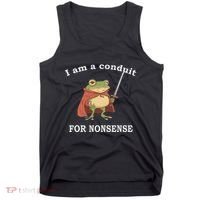 I Am A Conduit For Nonsense Funny Frog With Sword And Red Tank Top thumb 0