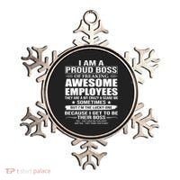 I Am A Proud Boss Of Freaking Awesome Employees Gift Ornament thumb 0