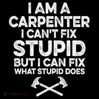 I Am A Carpenter I Can't Fix Stupid Funny Carpentry Gift Women's Hoodie thumb 2