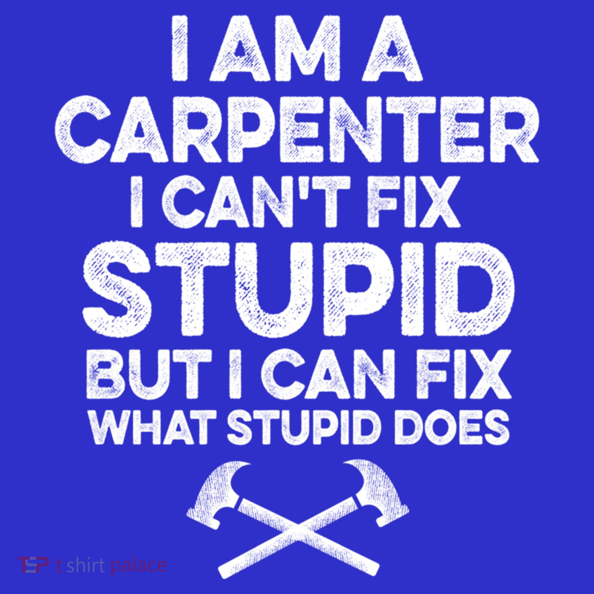 I Am A Carpenter I Can't Fix Stupid Funny Carpentry Gift T-Shirt