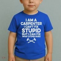 I Am A Carpenter I Can't Fix Stupid Funny Carpentry Gift Toddler T-Shirt thumb 2