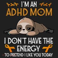 IM An Adhd Mom Awareness Orange Ribbon Sloth Adhd Warrior Beanie thumb 2