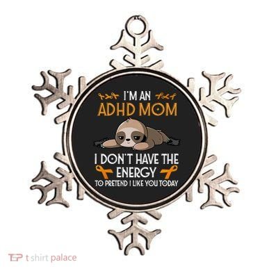 IM An Adhd Mom Awareness Orange Ribbon Sloth Adhd Warrior Ornament