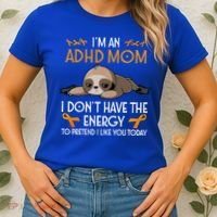 IM An Adhd Mom Awareness Orange Ribbon Sloth Adhd Warrior Women's T-Shirt thumb 2