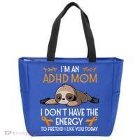 IM An Adhd Mom Awareness Orange Ribbon Sloth Adhd Warrior Tote Bag thumb 0