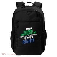 I Am An Account Representative To Save Time IM Always Right Gift Backpack thumb 0