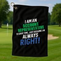 I Am An Account Representative To Save Time IM Always Right Gift Golf Towel thumb 1