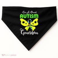 I Am A Proud Autism Grandma USA-Made Doggie Bandana thumb 0