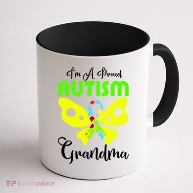 I Am A Proud Autism Grandma Coffee Mug back