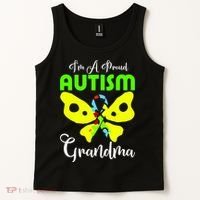 I Am A Proud Autism Grandma Tank Top thumb 2