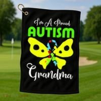 I Am A Proud Autism Grandma Golf Towel thumb 1