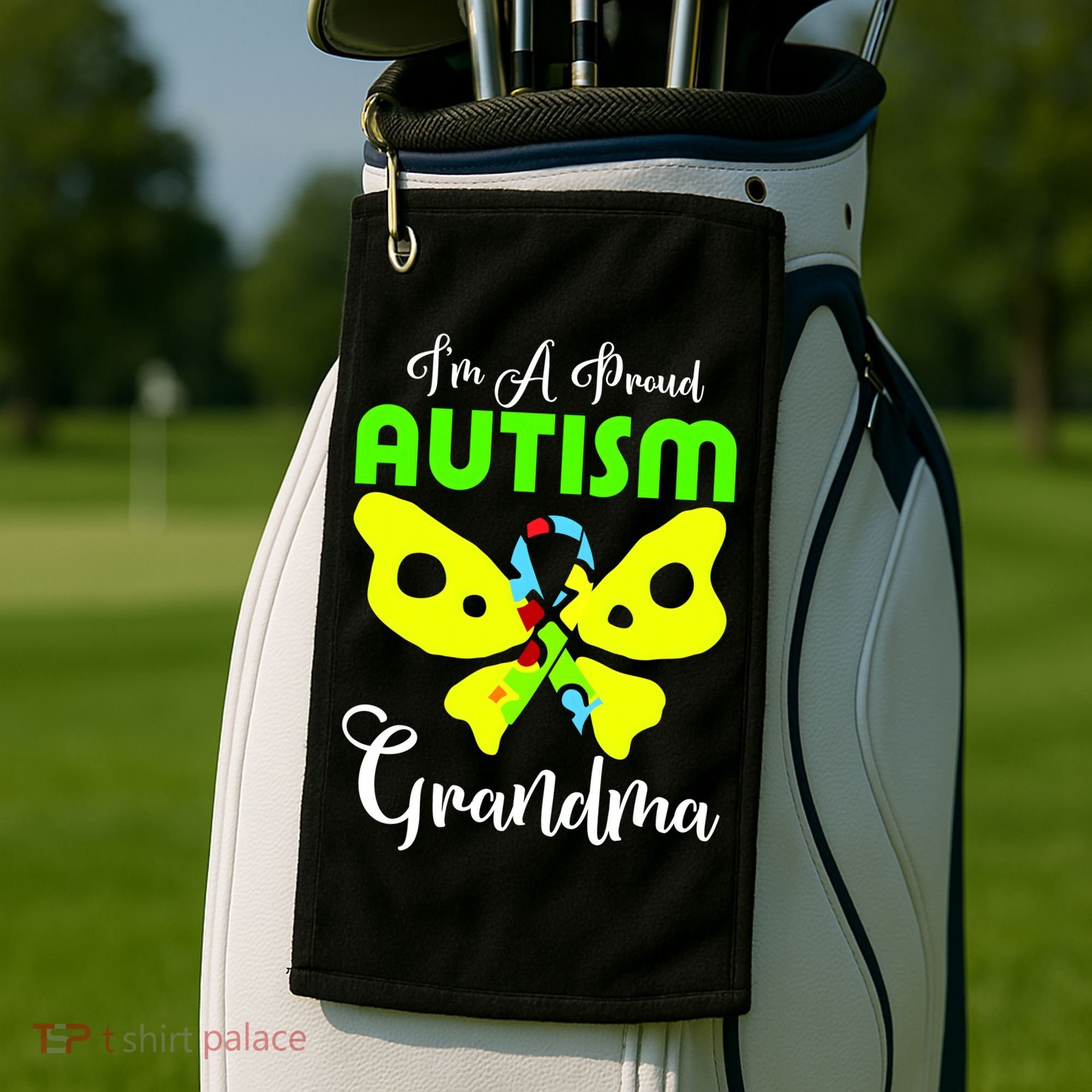 I Am A Proud Autism Grandma Golf Towel