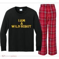 I Am A Wild Robot Gifts Kids Long Sleeve Plaid Pajama Set thumb 0