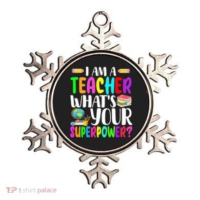 I Am A Teacher Whats Your Superpower Colorful Ornament