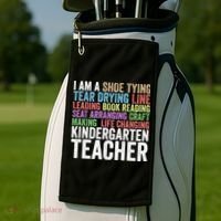 I Am A Kindergarten Teacher Cool Gift Creative Gift Golf Towel thumb 2