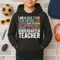 I Am A Kindergarten Teacher Cool Gift Creative Gift Kids Hoodie thumb 2