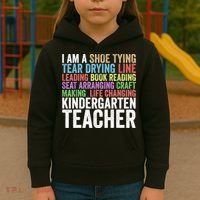 I Am A Kindergarten Teacher Cool Gift Creative Gift Kids Hoodie thumb 3