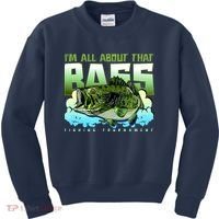I Am All About That Bass Fishing Kids Sweatshirt thumb 0