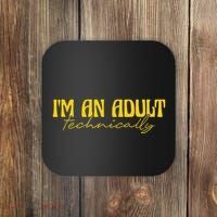 I'm An Adult Technically Adultish 18th Birthday Coaster thumb 0