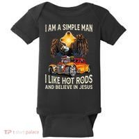 I Am A Simple Man I Like Hot Rods And Believe In Jesus Baby Bodysuit thumb 0